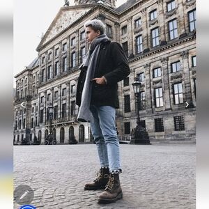 Dr. Martens Airwair Bouncing Soles Dark Brown Men's Leather Boots Size 8